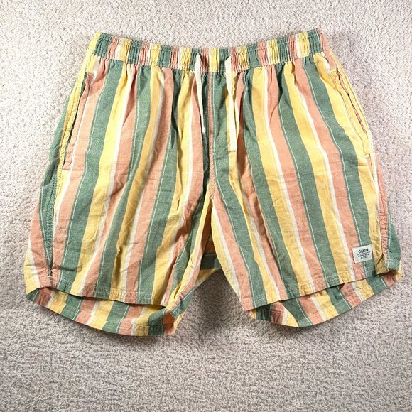 Katin Other - Katin Shorts Size Large Striped Cotton Linen Blend Surf Beach Pink Yellow Blue